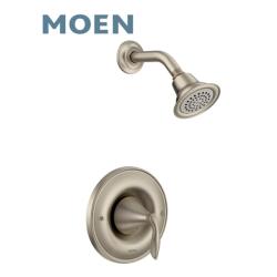DALLAS LOCATION - Moen Eva™ One Handle Single Function Shower Faucet in Brushed Nickel (Trim Only) PALLET- (133 UNITS)