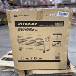 DALLAS LOCATION- AS-IS HUSKY 52IN. 10 DRAWER MOBILE WORKBENCH WITH SOLID WOOD TOP