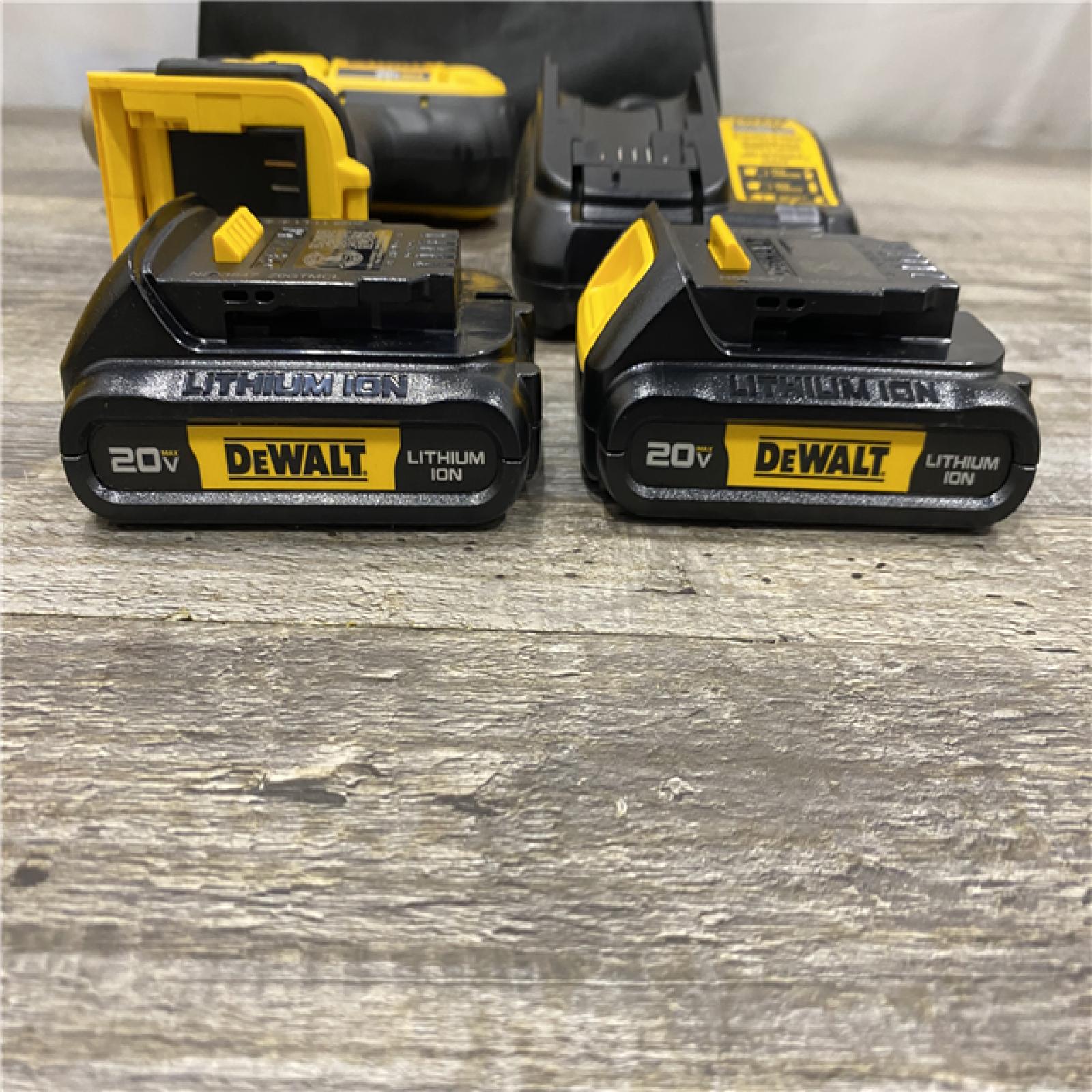 AS-IS DEWALT 20V MAX Cordless 1/2 in. Drill/Driver  (2) 20V 1.3Ah Batteries  Charger and Bag