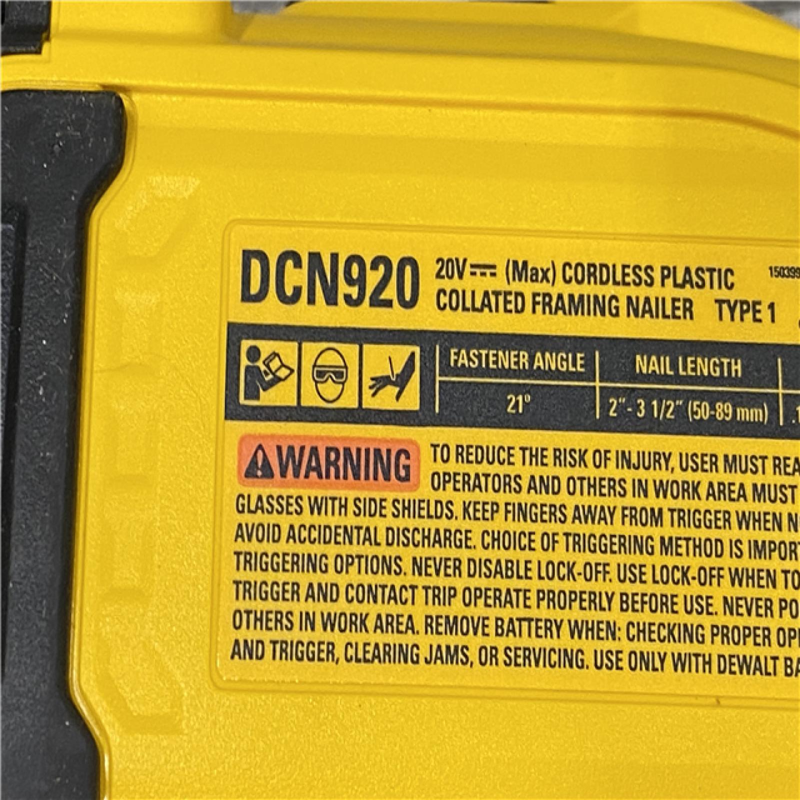AS-IS DEWALT 20-Volt 21° Cordless Framing Nailer (Tool-Only)