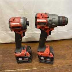 AS-IS MILWAUKEE M18 FUEL 18V Lithium-Ion Brushless Cordless Hammer Drill and Impact Driver Combo Kit (2-Tool) with 2 Batteries