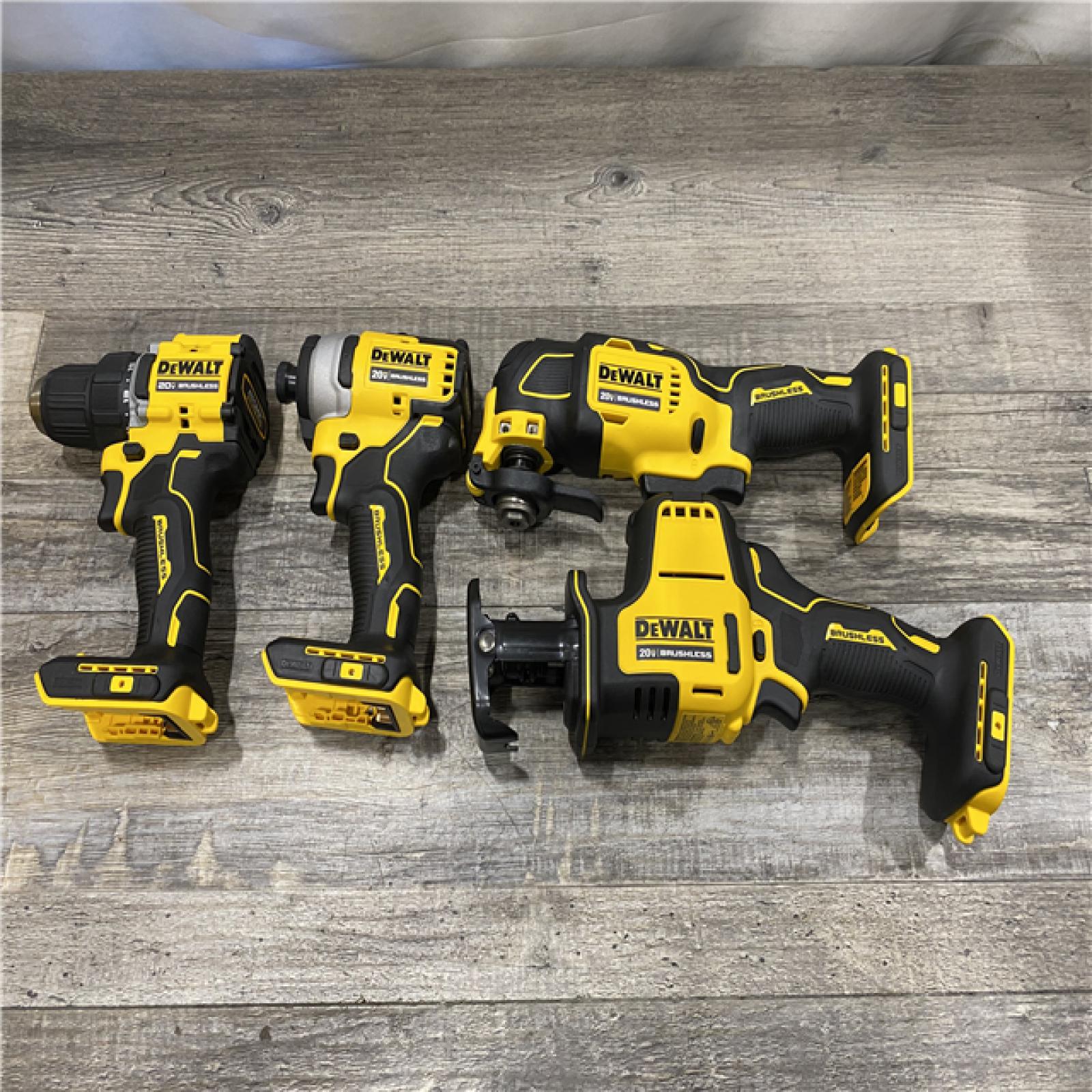 AS-IS DEWALT ATOMIC 20-Volt Lithium-Ion Cordless Brushless Combo Kit (4-Tool)