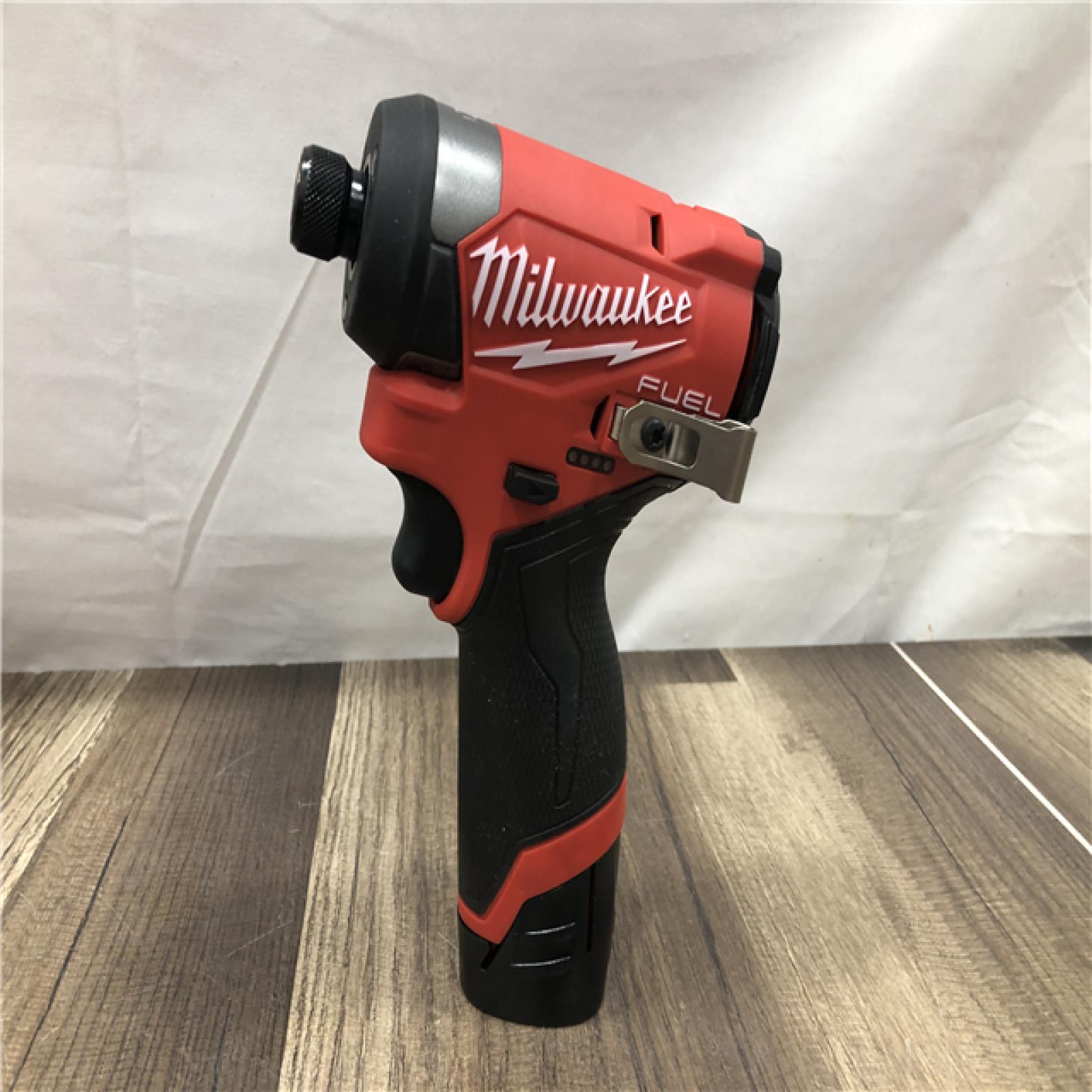 AS-IS Milwaukee FUEL 12-Volt Lithium-Ion Brushless Cordless 1/4 in. Hex Impact Driver Compact Kit