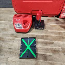HOUSTON LOCATION - AS-IS Milwaukee-3632-21 M12 Green Beam Laser 360Â° 3-Plane Kit