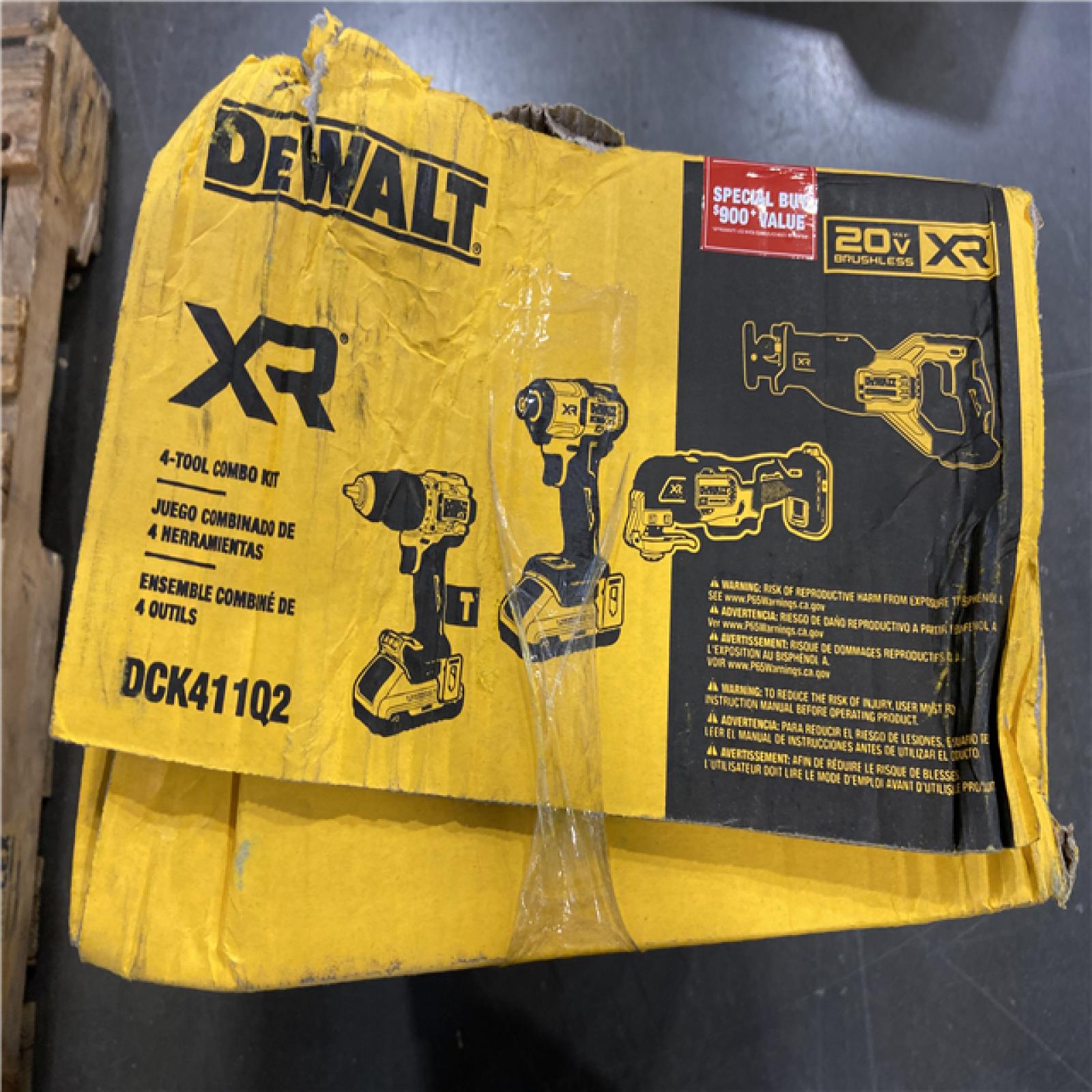 AS-IS DEWALT 20-Volt Maximum Lithium-Ion Cordless 4-Tool Combo Kit with (2) 4 Ah Batteries and Charger