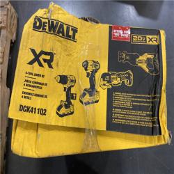 AS-IS DEWALT 20-Volt Maximum Lithium-Ion Cordless 4-Tool Combo Kit with (2) 4 Ah Batteries and Charger
