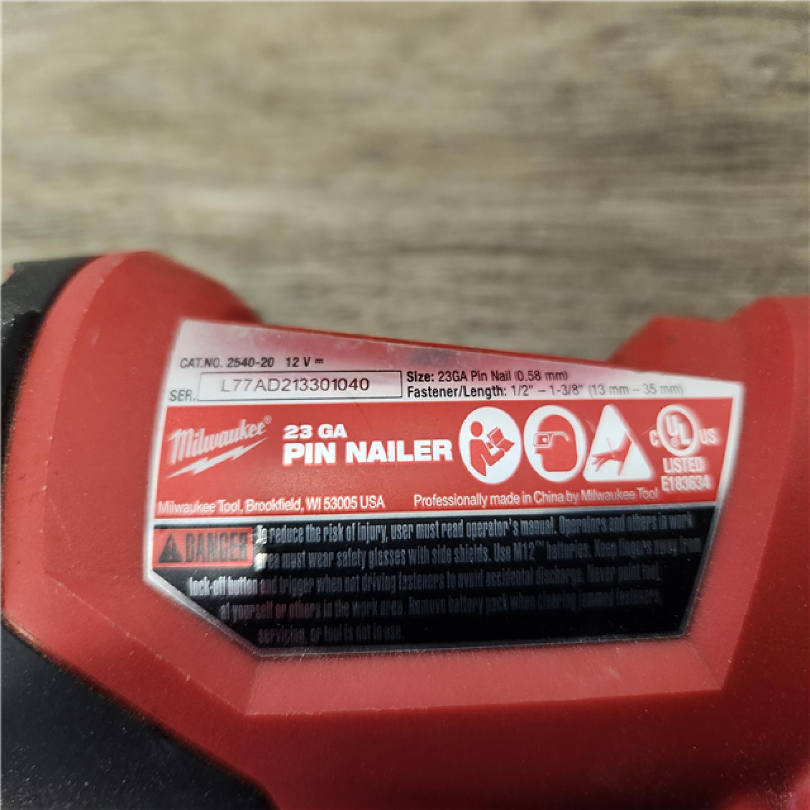 Phoenix Location NEW Milwaukee M12 12-Volt 23-Gauge Lithium-Ion Cordless Pin Nailer (Tool-Only)