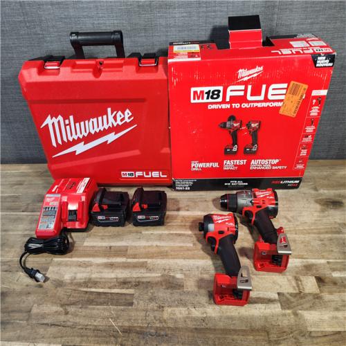 HOUSTON LOCATION - AS-IS (APPEARS LIKE NEW) MILWAUKEE FUEL 18V Lithium-Ion Brushless Cordless Hammer Drill and Impact Driver Combo Kit