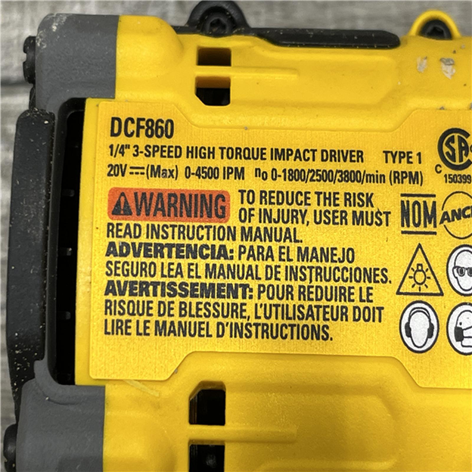 AS-IS DEWALT 20V MAX XR Lithium-Ion Brushless Cordless 3-Speed High Torque 1/4 in. Impact Driver Kit