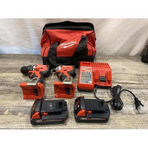 AS-IS Milwaukee 18V Lithium-Ion Brushless Cordless Compact Drill/Impact Combo Kit