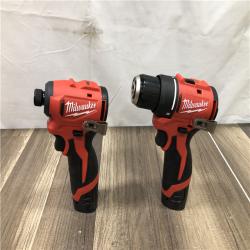 AS-IS Milwaukee 12-Volt Lithium-Ion Brushless Cordless Subcompact Drill and Impact Driver Combo Kit