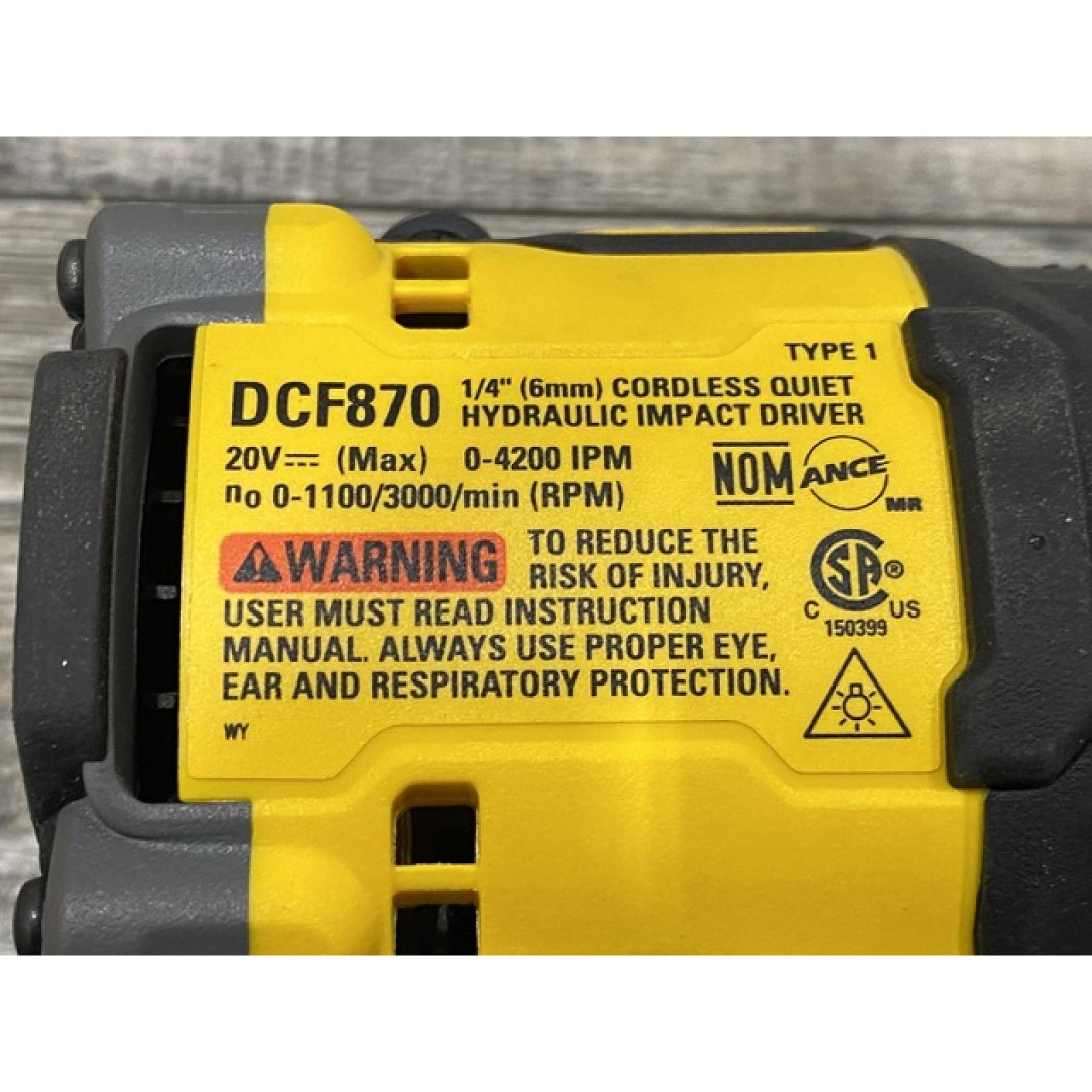 AS-IS DEWALT 20V XR Brushless Cordless 1/4 in. Quiet Hydraulic Impact Driver (Tool-Only)