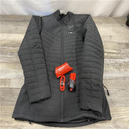 AS-IS Milwaukee Women's Medium 12-Volt Lithium-Ion Cordless AXIS Black Heated Quilted Jacket Kit