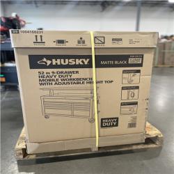 DALLAS LOCATION- AS-IS HUSKY 52 in. W x 25 in. D Heavy Duty 9-Drawer Mobile Workbench Cabinet