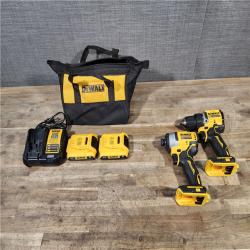 HOUSTON LOCATION - AS-IS Dewalt DCK225D2 20V MAX ATOMIC Brushless Compact Lithium-Ion 1/2 in. Cordless Drill Driver and 1/4 in. Impact Driver Combo Kit with 2 Batteries 2 Ah