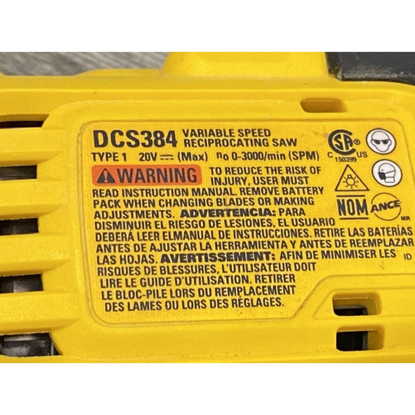 AS-IS DEWALT 20-Volt XR Cordless Reciprocating Saw (Tool Only)