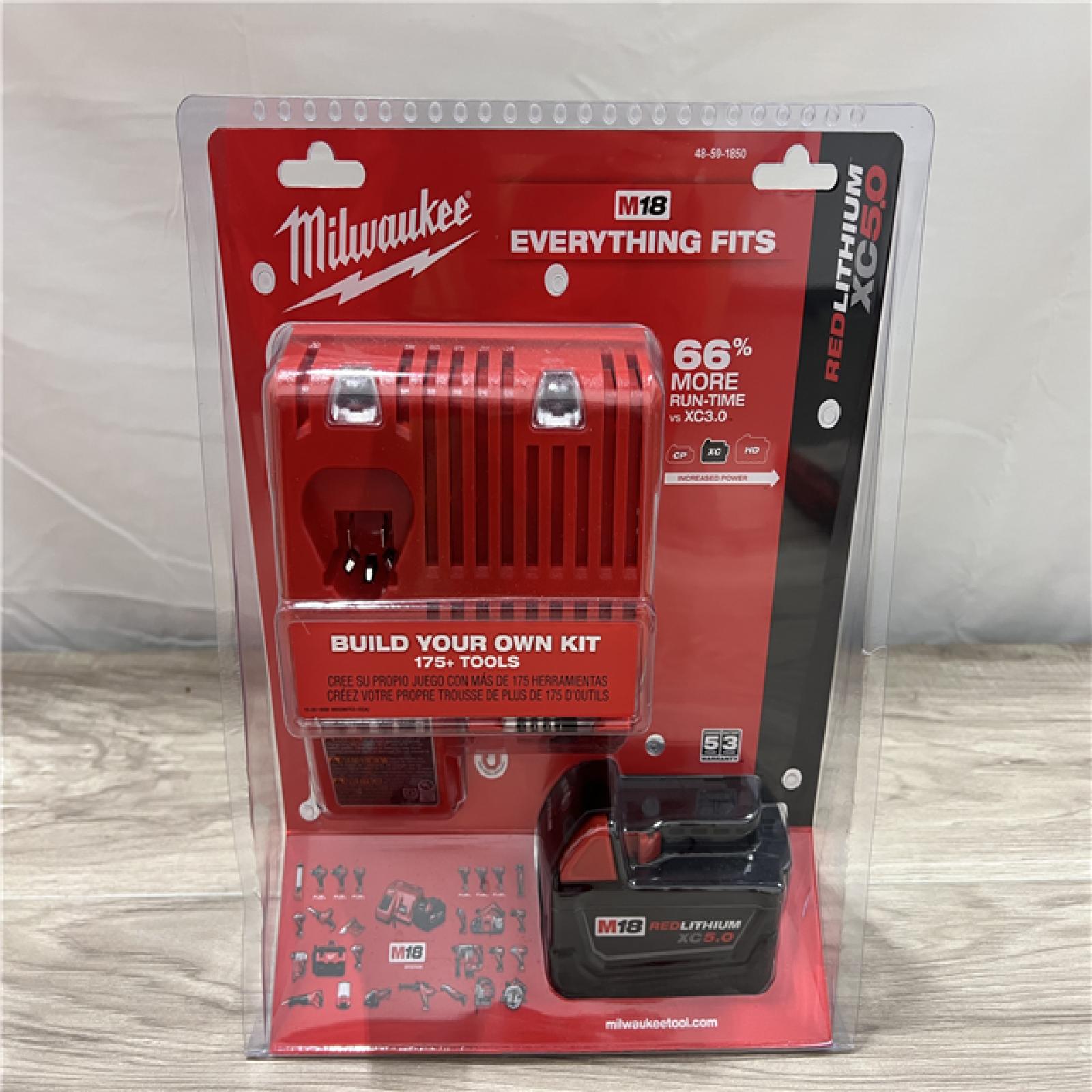 NEW Milwaukee 18-Volt Lithium-Ion XC Starter Kit with One 5.0Ah Battery and Charger