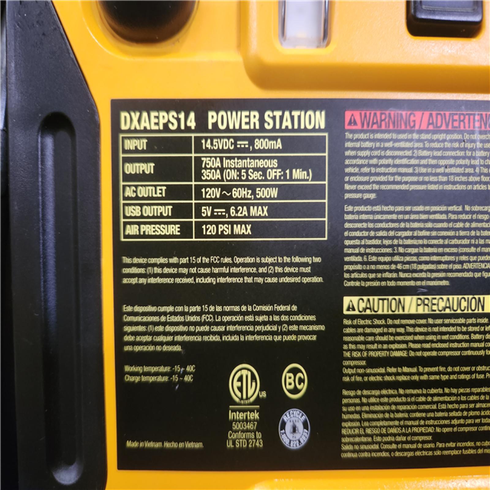 Phoenix LIKE NEW DEWALT 2000-Peak Amp Portable Jump Starter with Digital Compressor  USB and AC Power Bank