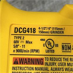 AS-IS DEWALT FLEXVOLT 60V MAX Cordless Brushless 4.5 in. to 6 in. Small Angle Grinder with Kickback Brake (Tool Only)