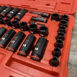 AS-IS Milwaukee SHOCKWAVE 3/8 in. Drive SAE and Metric 6 Point Impact Socket Set (43-Piece)