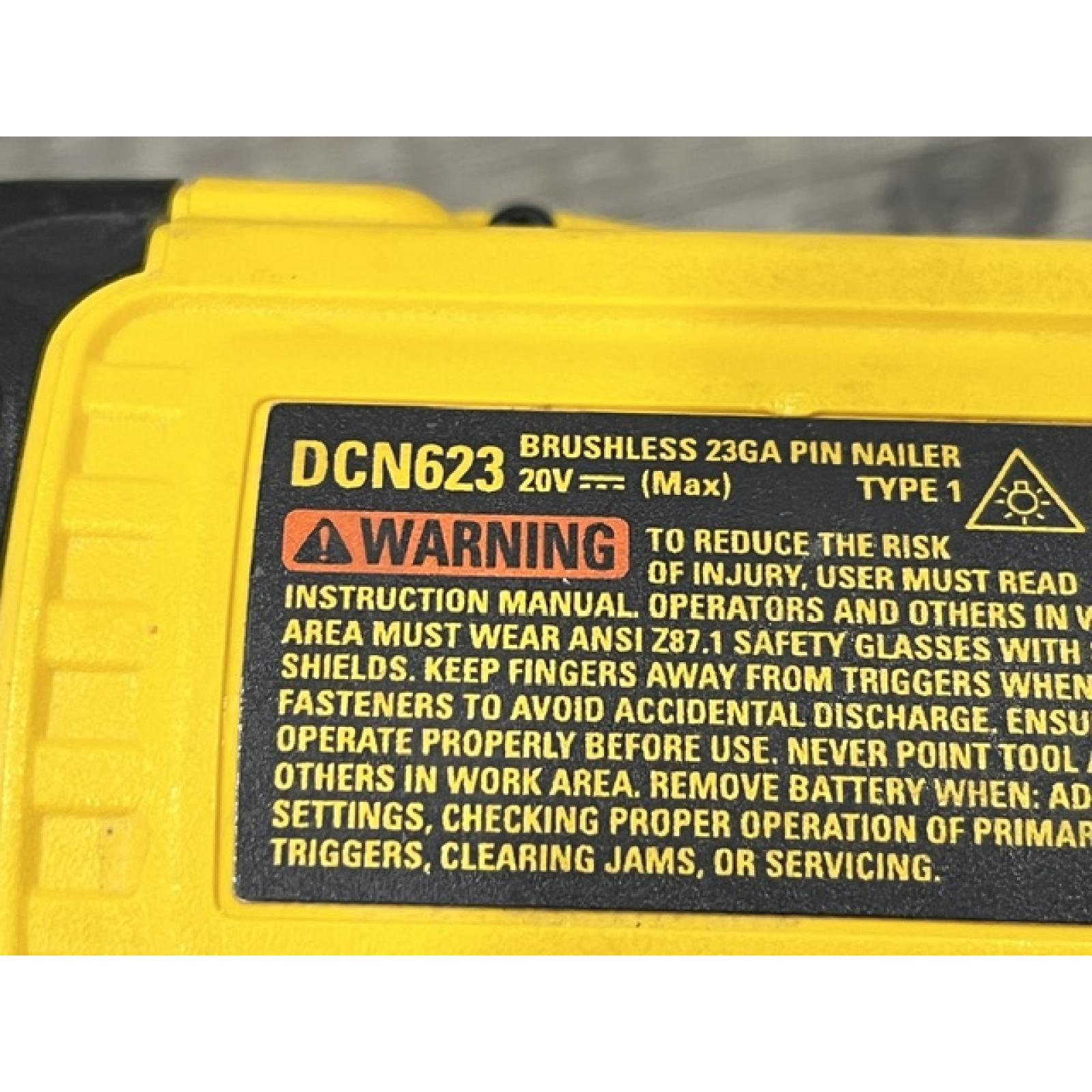 AS-IS DEWALT ATOMIC 20V MAX Lithium Ion Cordless 23 Gauge Pin Nailer (Tool Only)