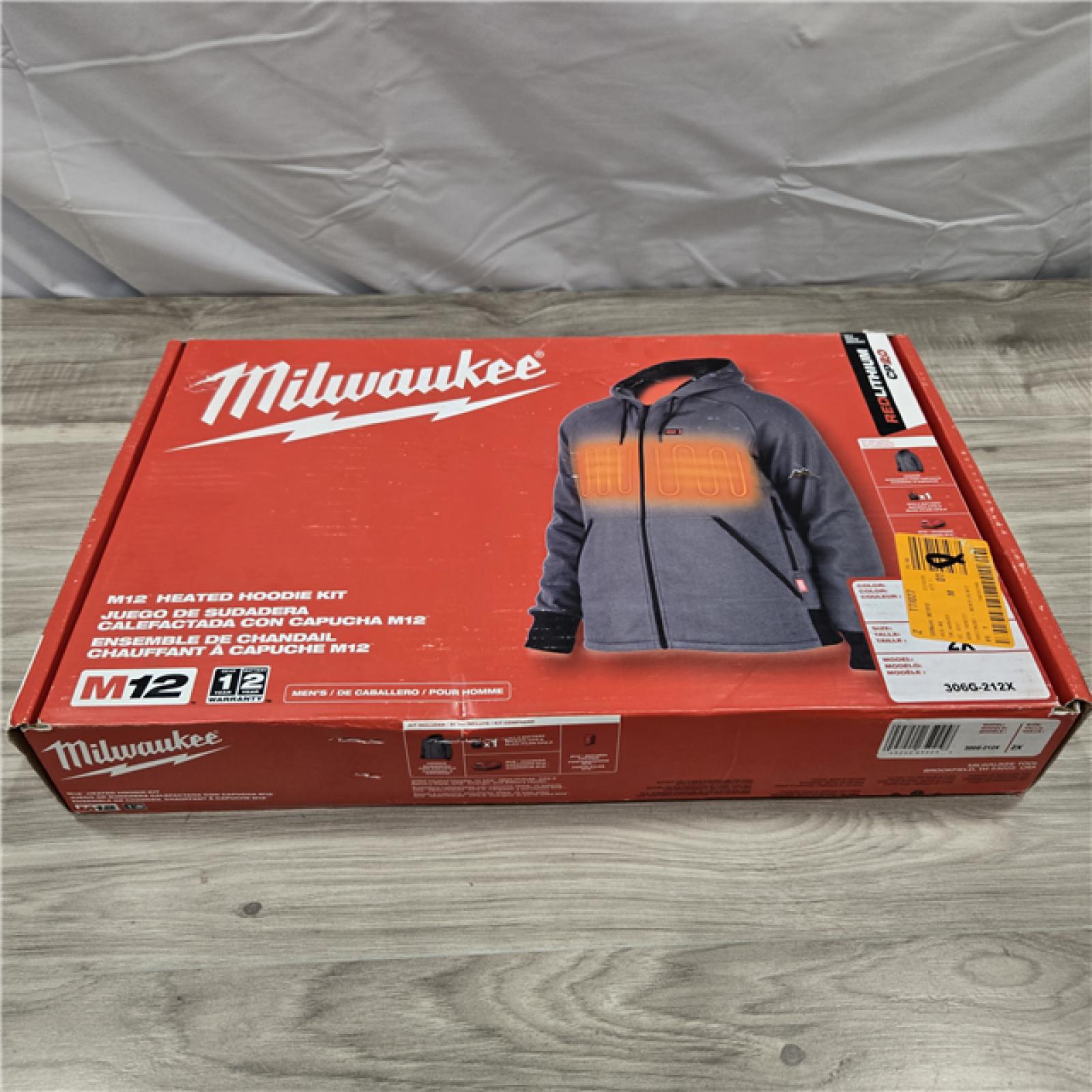 NEW! -  Milwaukee M12 Cordless Gray Heated Jacket Hoodie Kit (2X-Large)