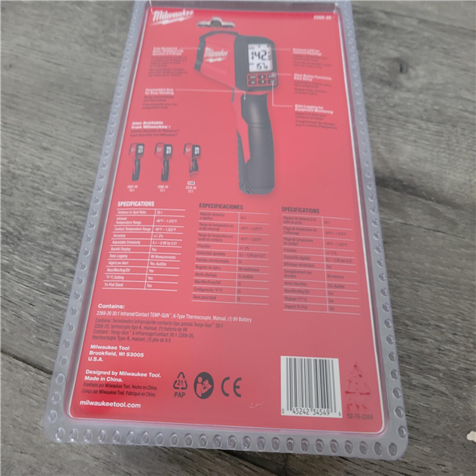 California NEW Milwaukee 30;1 Infrared/Contact Temp Gun