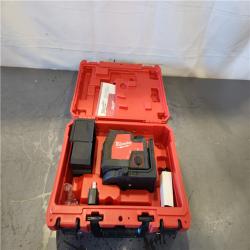 AS-IS- Milwaukee Green 100 ft. Cross Line and Plumb Points Rechargeable Laser Level Kit