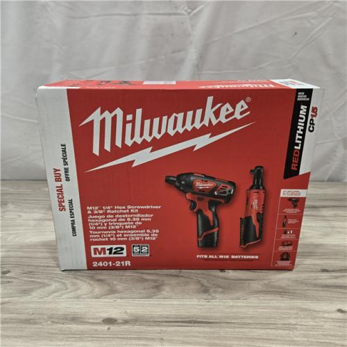 NEW! - Milwaukee M12 Cordless 3/8 in. Ratchet and Screwdriver Combo Kit