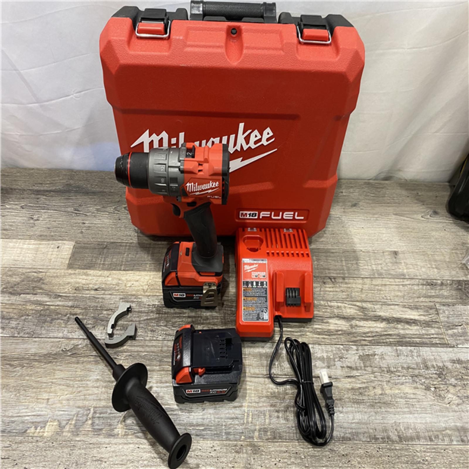 AS-IS Milwaukee FUEL 18V Lithium-Ion Brushless Cordless 1/2 in. Hammer Drill Driver Kit