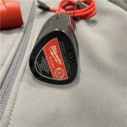 AS-IS Milwaukee Men's Large 12-Volt Lithium-Ion Cordless Tough Shell Gray Heated Jacket Kit