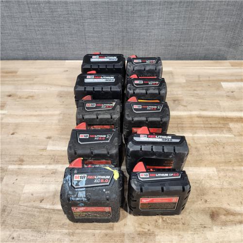 HOUSTON LOCATION - AS-IS MILWAUKEE BATTERY PACK QTY - 10