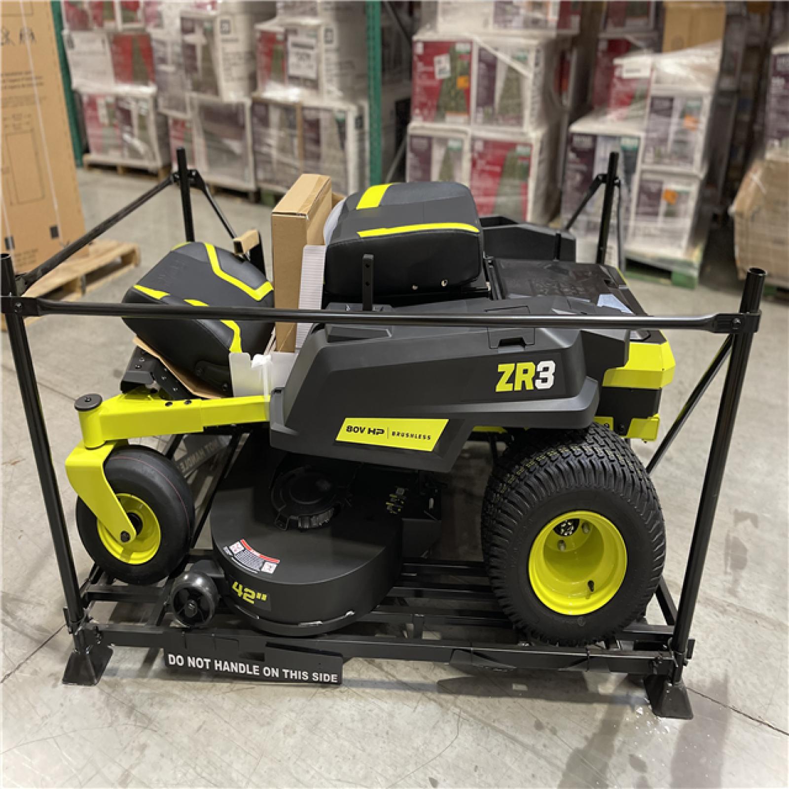 DALLAS LOCATION- RYOBI ZR3 80V HP Brushless Battery Cordless Electric 42 in. Zero Turn Riding Lawn Mower with (2) 14.0 Ah Batteries and Charger