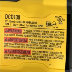 AS-IS DEWALT FLEXVOLT 60-Volt MAX Cordless Brushless 1/2 in. Mixer/Drill with E-Clutch (Tool-Only)