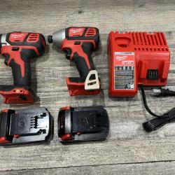 AS-IS Milwaukee 18V Lithium-Ion Cordless Drill Driver/Impact Driver Combo Kit