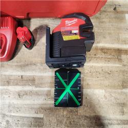 HOUSTON LOCATION - AS - IS Milwaukee 12-Volt Lithium-Ion Cordless Green Cross Line and 4-Points Laser Level Kit