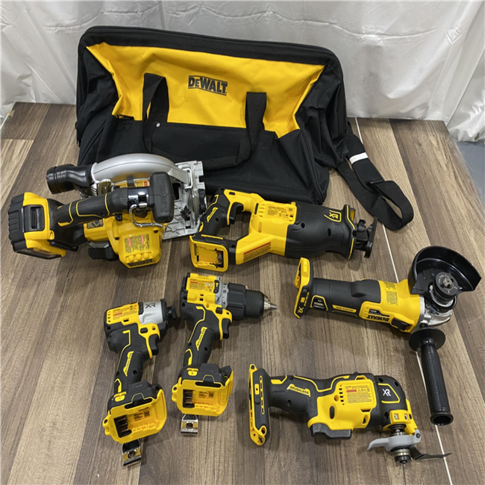 AS-IS DEWALT  20-Volt XR Lithium-Ion 6-Tool Cordless Combo Kit with (2) 5.0 Ah Battery Packs and Charger