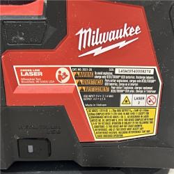 AS-IS MILWAUKEE 100 ft. REDLITHIUM Lithium-Ion USB Green Rechargeable Cross Line Laser Level (TOOL ONLY)