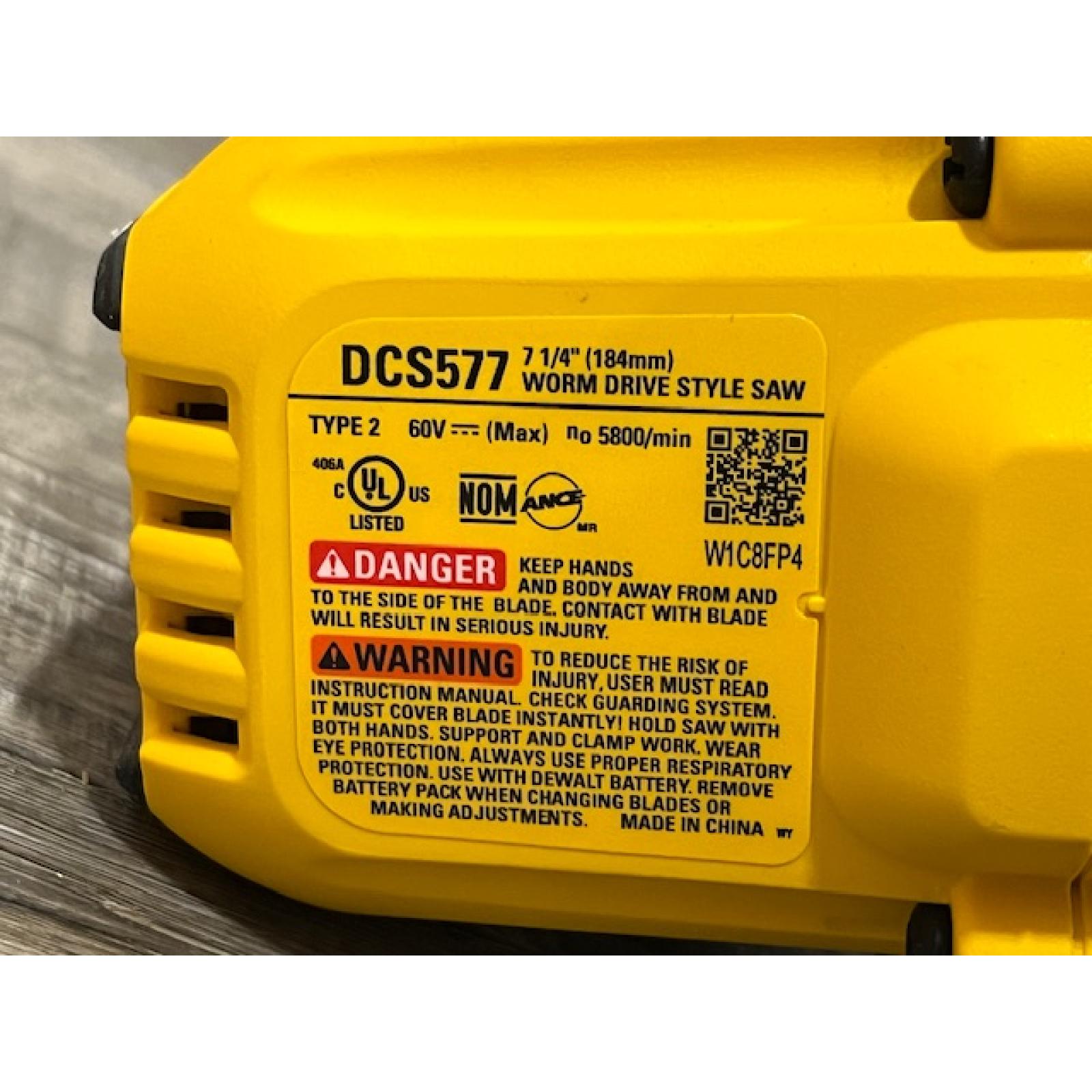 AS-IS DEWALT FLEXVOLT 60V MAX Cordless Brushless 7-1/4 in. Wormdrive Style Circular Saw (Tool Only)