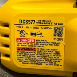 AS-IS DEWALT FLEXVOLT 60V MAX Cordless Brushless 7-1/4 in. Wormdrive Style Circular Saw (Tool Only)