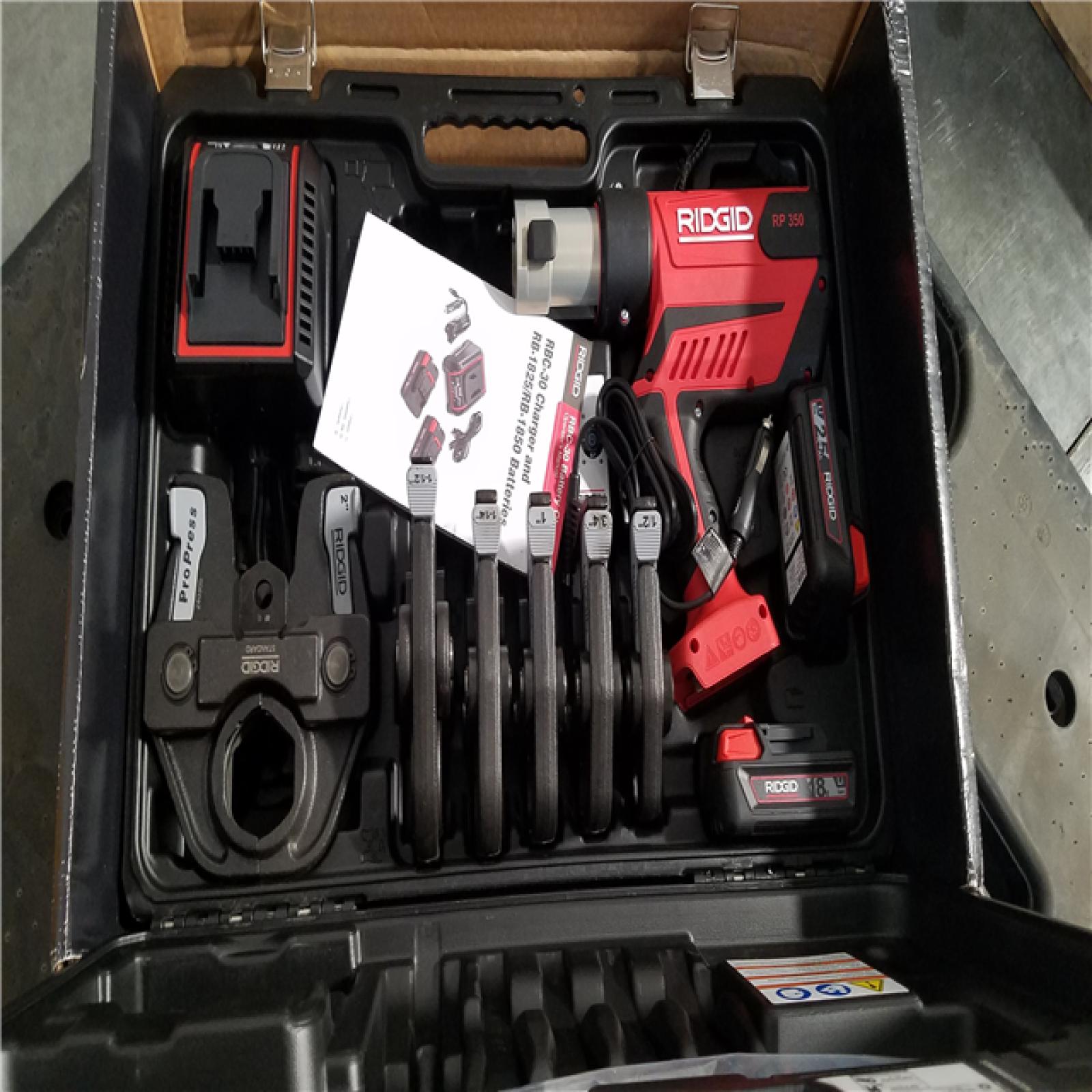 California NEW Ridgid RP 350 Standard Press Tool Kit  Includes (2) Batteries  Charger & Hard Case