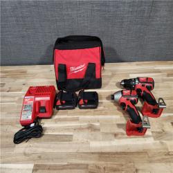 HOUSTON LOCATION - AS-IS Milwaukee 18V Lithium-Ion Cordless Drill Driver/Impact Driver Combo Kit