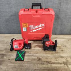 HOUSTON LOCATION - AS-IS Milwaukee-3632-21 M12 Green Beam Laser 360Â° 3-Plane Kit