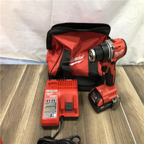 AS-IS Milwaukee 18V Lithium-Ion Brushless Cordless 1/2 in. Compact Drill/Driver with kit