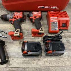 AS-IS Milwaukee FUEL 18V Lithium-Ion Brushless Cordless Hammer Drill and Impact Driver Combo Kit