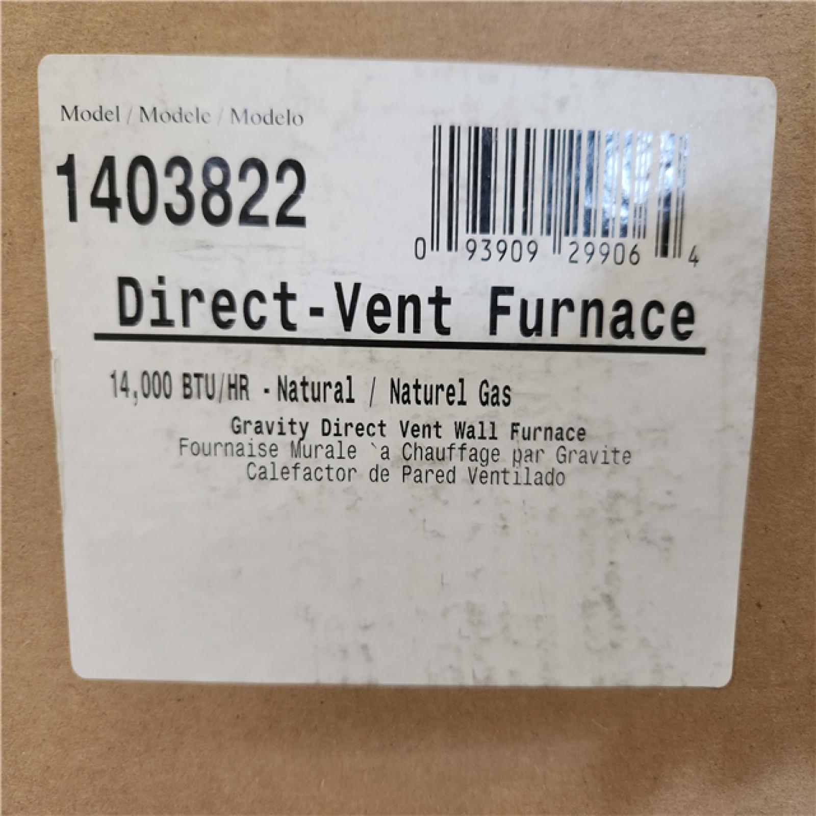 Phoenix NEW Williams Direct-Vent Gravity Wall Heater 14 000 BTUH  65% AFUE  Natural Gas Furnace
