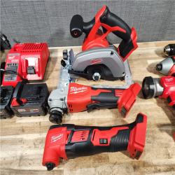 HOUSTON LOCATION - AS-IS MILWAUKEE 6 TOOL COMBO KIT W/ (2) BATTERY & CHARGER