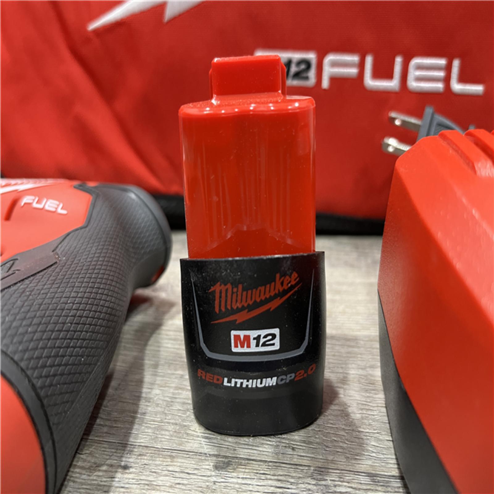 AS-IS Milwaukee  FUEL 12V Lithium-Ion Brushless Cordless 4-in-1 Installation 3/8 in. Drill Driver Kit