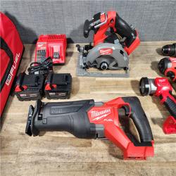 HOUSTON LOCATION - AS-IS (APPEARS LIKE NEW) M18 FUEL 18V Lithium-Ion Brushless Cordless 5-Tool Combo Kit with Two 5.0 Ah Batteries  1 Charger 1 Tool Bag