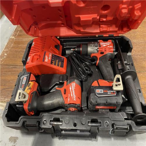 AS-IS MILWAUKEE M18 FUEL 18V Lithium-Ion Brushless Cordless Hammer Drill and Impact Driver Combo Kit (2-Tool) with 2 Batteries